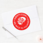 Sticker Rond Soyez Gentil Avec Vous - ABNTY.COM Rouge (Enveloppe)