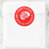 Sticker Rond Soyez Gentil Avec Vous - ABNTY.COM Rouge (Sac)