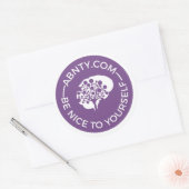 Sticker Rond Soyez Gentil Avec Vous-Même - ANBTY.COM Purple (Enveloppe)