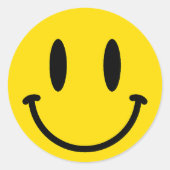Sticker Rond Soyez heureux Grinning Face Drôle (Devant)