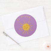 Sticker Rond Soyez heureux soleil (Enveloppe)
