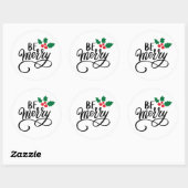 Sticker Rond Soyez Joyeux (Feuille)