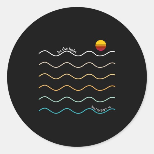 Sticker Rond Soyez La Lumière Boho Verset Biblique Chrétien Cul (Devant)