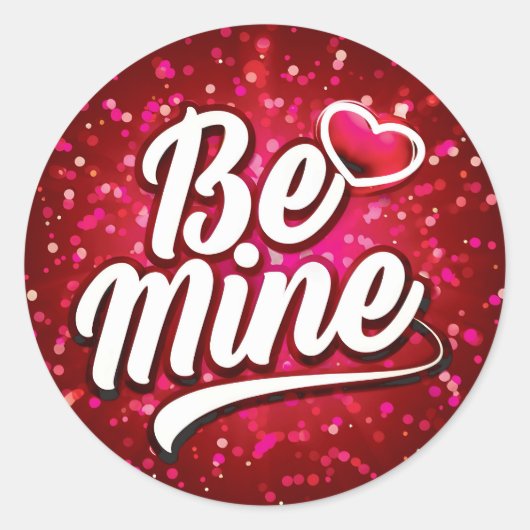 Sticker Rond Soyez la mienne Valentine (Devant)