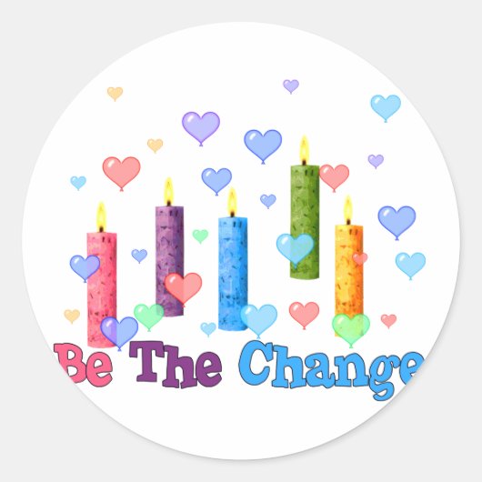 Sticker Rond Soyez le changement mondial (Devant)