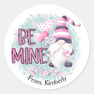 Sticker Rond Soyez le mien Valentine's Day Gnome