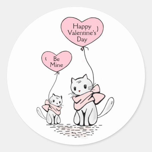 Sticker Rond Soyez les Chats et Ballons Heureuses Saintes-Valen (Devant)