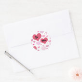Sticker Rond Soyez mes Coeurs Valentin (Enveloppe)