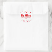 Sticker Rond Soyez Mienne Valentines Rose Et Rouge Coeurs Nom (Sac)