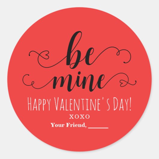 Sticker Rond SOYEZ MINE Saint Valentin Chic Party Favor (Devant)
