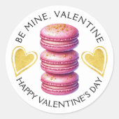 Sticker Rond Soyez mon Heureuse Sainte-Valentin Valentine Macar (Devant)