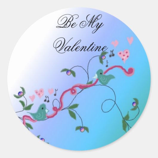 Sticker Rond Soyez mon Valentin (Devant)