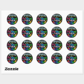 Sticker Rond Soyez Patient, S'Il Vous Plaît, J'Ai AUTISME (Feuille)