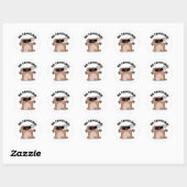 Sticker Rond Soyez Pawsome Funky Awesome Chien Pun (Feuille)