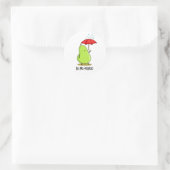 Sticker Rond Soyez Pré-Pear Funny Pear En Pluie Pun (Sac)