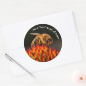 Sticker Rond Soyez un "Bee" Bacon de l'Espoir Bee sur Echinacea (Enveloppe)