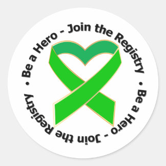 Sticker Rond Soyez un héros Rejoignez le Registre - Donateur de