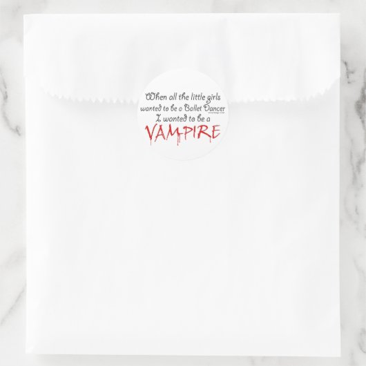 Sticker Rond Soyez un vampire (Sac)