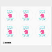 Sticker Rond Soyez une licorne (Feuille)