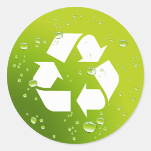 Sticker Rond Soyez vert et recyclez