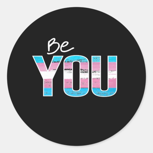 Sticker Rond Soyez Vous - Trans -blanc (Devant)