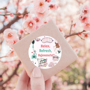 Sticker Rond Spa Anniversaire Pamper Party Anniversaire