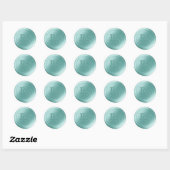 Sticker Rond Spa Bleu Double Monogramme Mariage Cire Seaux (Feuille)