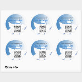 Sticker Rond Spa bleu Modèle (Feuille)