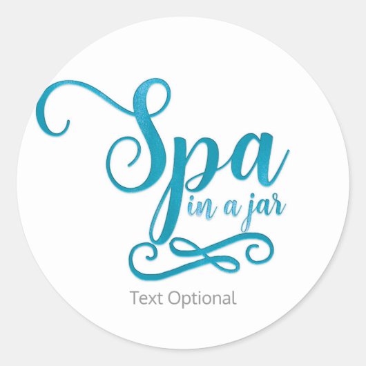 Sticker Rond SPA dans un bocal Turquoise personnalisé Panier ca (Devant)