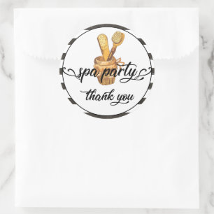 Sticker Rond Spa fête Adulte Anniversaire Merci