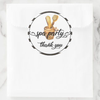 Sticker Rond Spa fête Adulte Anniversaire Merci