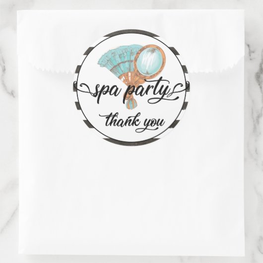 Sticker Rond Spa fête Adulte Anniversaire Merci (Sac)