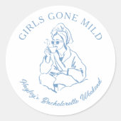 Sticker Rond Spa Fête de Bachelorette Filles Devenues Sages (Devant)