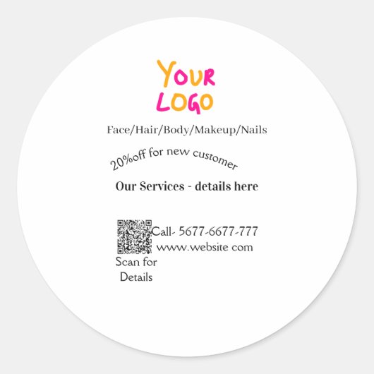 Sticker Rond Spa massage salon discount offer services contact (Devant)