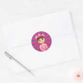 Sticker Rond Spa Pamper Girly Kids mignonne Bonne fête d'annive (Enveloppe)