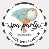 Sticker Rond Spa Party Adulte Anniversaire (Devant)