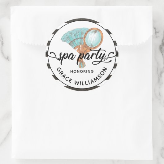 Sticker Rond Spa Party Adulte Anniversaire (Sac)