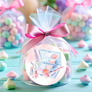 Sticker Rond Spa Party Fille maquillage Pastel