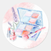 Sticker Rond Spa Party Fille maquillage Pastel (Devant)