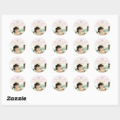 Sticker Rond Spa wedding planner Photo rose (Feuille)