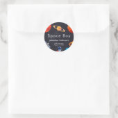 Sticker Rond Space Boy Planets mignon Baby shower astronaute (Sac)