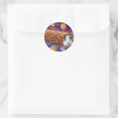 Sticker Rond Space cat à l'intérieur d'une glace (Sac)