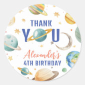 Sticker Rond Space Galaxy Fête d'anniversaire (Devant)