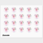 Sticker Rond Space Galaxy Planètes Lune Étoiles Bébé Fille Anni (Feuille)