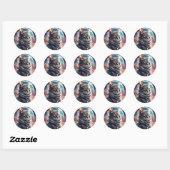 Sticker Rond Space Kitty (Feuille)