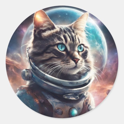 Sticker Rond Space Kitty (Devant)