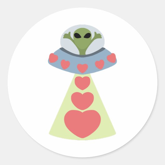 Sticker Rond Space Love Alien Valentine (Devant)