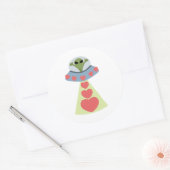 Sticker Rond Space Love Alien Valentine (Enveloppe)