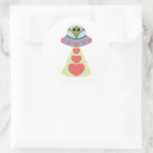 Sticker Rond Space Love Alien Valentine (Sac)