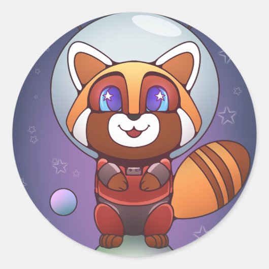 Sticker Rond Space Panda Chippy ! (Devant)